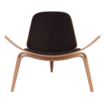 CH07 Shell Chair Black Leather
