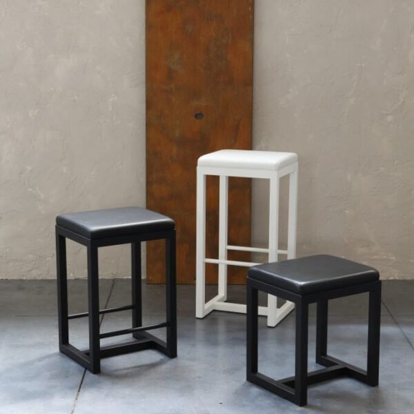 barstools in different colors and heights