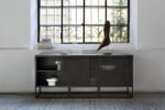 isotta sideboard μαύρος μπουφές χωρίς εσωτερικό φως