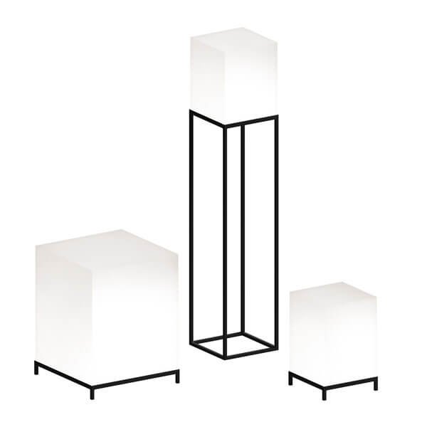 starcube lamp φωτιστικό δαπέδου σε τρία διαφορετικά ύψη