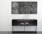 TRISTANO Sideboard σε μαύρο με πίνακα ζωγραφικής ντεκορ