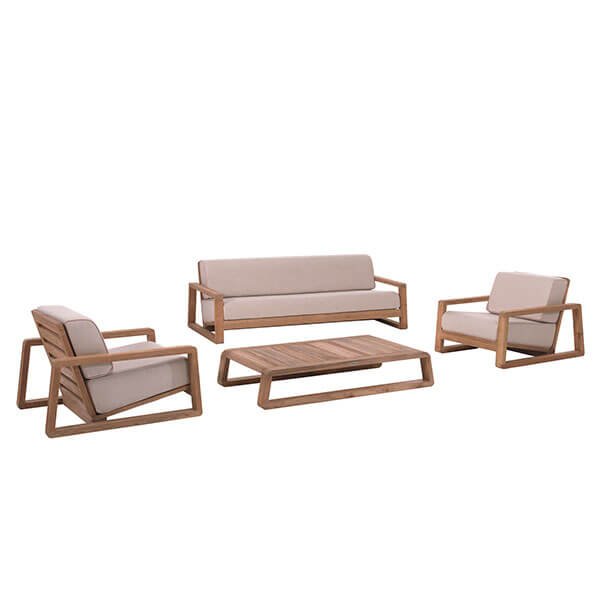 Set καναπές εξωτερικού χώρου από teak, Gescova