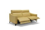 piper καναπές διθέσιος σε δέρμα σε χρώμα κίτρινο με μηχανισμούς ανάκλισης για αναπαυτικό κάθισμα