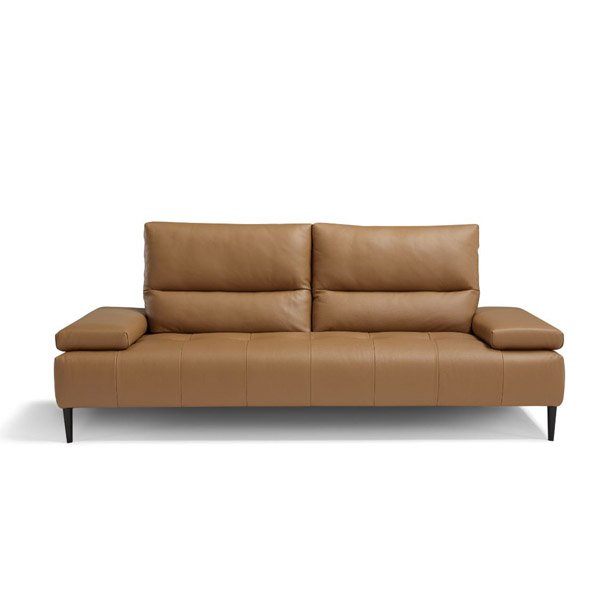 tate δερμάτινος διθέσιος καναπές σε καφέ-πορτοκαλί